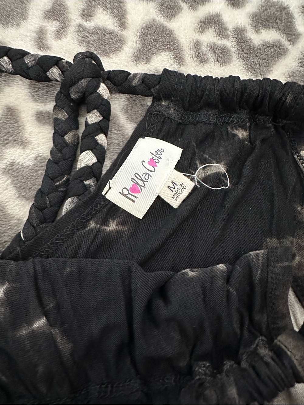 Rolla Costa High Neck Tie Dye Maxi Dress in Black Size Medium - Picture 9 of 14
